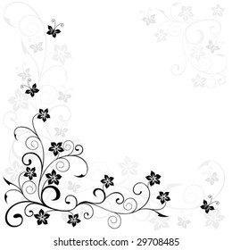 composition from flower patterns on a white background