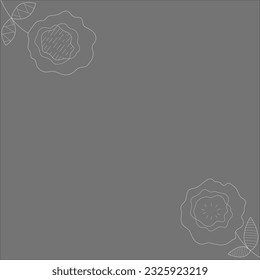 Composición de flores. Los contornos de las flores sobre un fondo gris. Elementos florales. Ilustración vectorial.