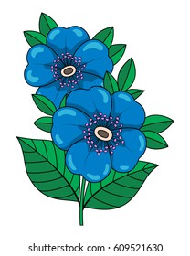 Composition of flowers on a white background