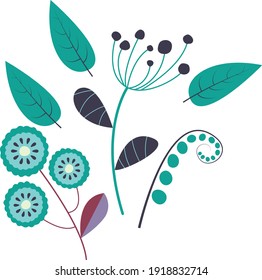 Composition of flowers in scandinavian stile. Perfect for scrapbooking and wedding design
