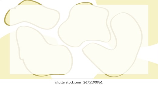 A composition of flowing, organic shapes in muted yellow and cream tones, creating a gentle, abstract visual.