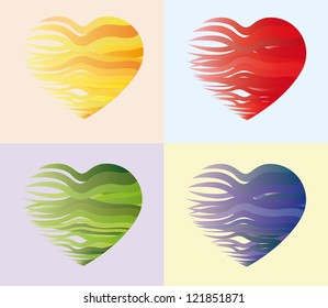 Composition of fluttering hearts