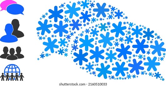 Composition forum icon is created for winter, New Year, Christmas. Forum icon mosaic is created of light blue snow items. Some bonus icons are added.