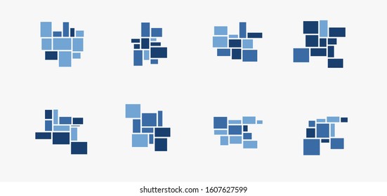 Composition of Frames for Photos/Pictures/Paintings/Illustrations. Photo Collage, Photo Puzzle. Collage Template. Mood Board. Vector Illustration.