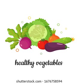 Beautiful Delicious Vegetables Hand Drawn Watercolor Stock Vector ...