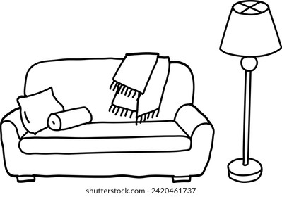 Composition of furniture. Cozy corner of the interior.