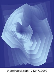 composición de formas geométricas y abstractas con tonos degradados azules y un color de fondo azul para las necesidades de diseño visual
