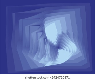 composición de formas geométricas y abstractas con tonos degradados azules y un color de fondo azul para las necesidades de diseño visual