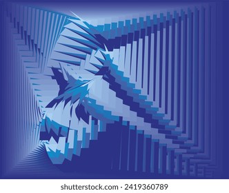 composición de líneas geométricas y planos con gradaciones azules como inspiración para las necesidades de diseño visual