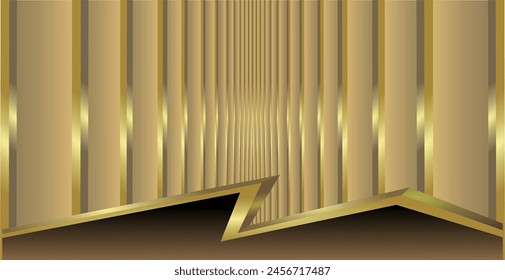 composition of geometric lines and planes with gold and brown gradient colors as inspiration in visual communication design art as a background or for use in art design needs