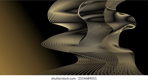 composition of geometric lines and planes in gold, brown and yellow as background design in graphic visual elements and for other visual design needs