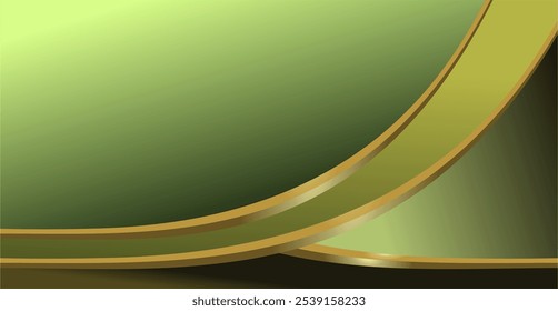 composition of geometric lines and planes with gold and green gradations as a background design for visual art or motifs in disposable art