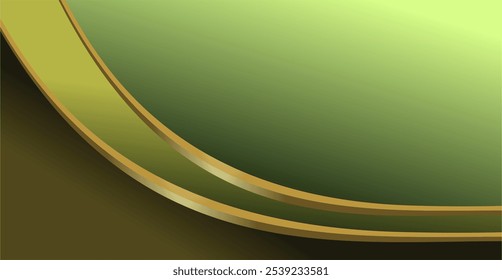 composition of geometric lines and planes with gold and green gradations as a background design for visual art or motifs in disposable art