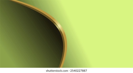 composition of geometric lines and planes with gold and green gradations as a background design for visual art or motifs in disposable art