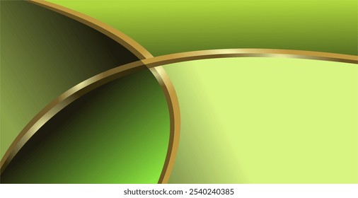 composition of geometric lines and planes with gold and green gradations as a background design for visual art or motifs in disposable art