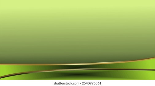 composition of geometric lines and planes with gold and green gradations as a background design for visual art or motifs in disposable art