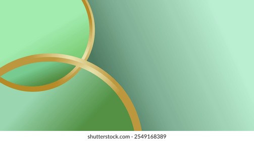 composition of geometric lines and planes with gold and green gradations as a background design for visual art or motifs in disposable art