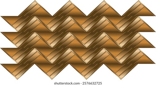 composition of geometric lines and planes with gold and brown gradient colors as inspiration for ornaments and graphic designs