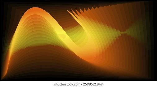 composition of geometric lines and planes with gradient colors of yellow and orange as inspiration for visual design needs