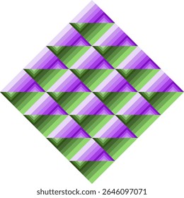 composition of geometric lines and planes with purple and green tones as a background design for visual design needs