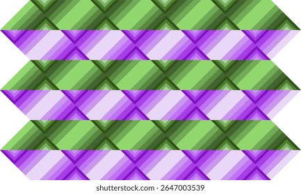 composition of geometric lines and planes with purple and green tones as a background design for visual design needs