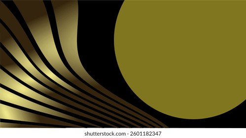 composition of geometric planes and lines or curved planes with golden brown color as inspiration in applied art design or graphic design