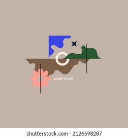 Composition with geometric shapes. Abstract background for design.