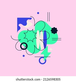 Composition with geometric shapes. Abstract background for design.