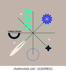 Composition with geometric shapes. Abstract background for design.