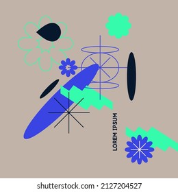 Composition with geometric shapes. Abstract background for design.