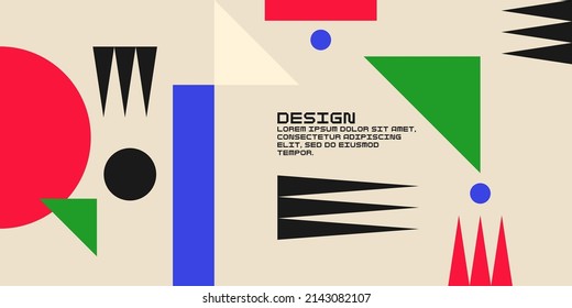 Composition with geometric shapes. Abstract background for design. Trendy stylish graphics