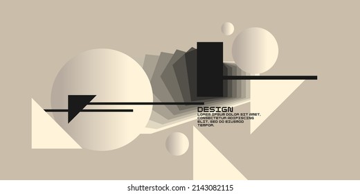 Composition With Geometric Shapes. Abstract Background For Design. Trendy Stylish Graphics. Experimental Design