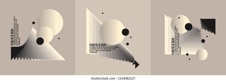 Composition with geometric shapes. Abstract background for design. Trendy stylish graphics. Experimental design