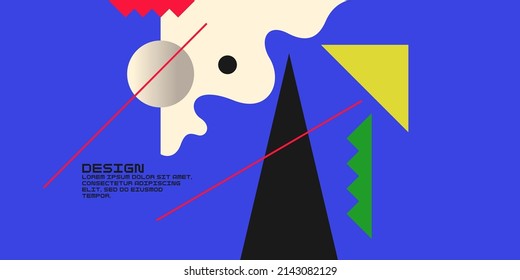 Composition with geometric shapes. Abstract background for design. Trendy stylish graphics. Experimental design