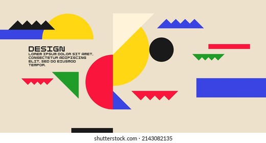 Zusammensetzung mit geometrischen Formen. Abstrakter Hintergrund für Design. Trendy stylische Grafiken