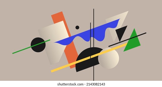 Composition with geometric shapes. Abstract background for design. Trendy stylish graphics