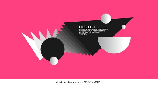 Composition With Geometric Shapes. Abstract Background For Design. Trendy Stylish Graphics. Experimental Design