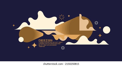 Composition with geometric shapes. Abstract background for design. Trendy stylish graphics