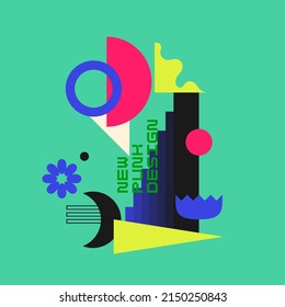 Composition with geometric shapes. Abstract background for design.