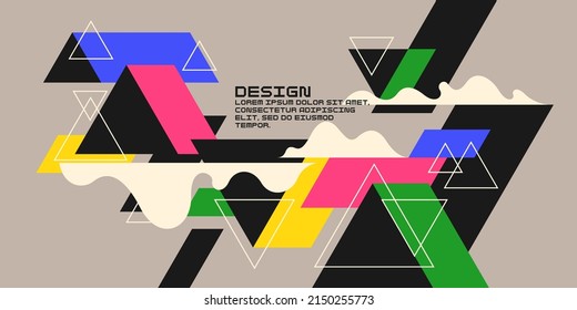 Composition with geometric shapes. Abstract background for design. A template for advertising in a modern style.