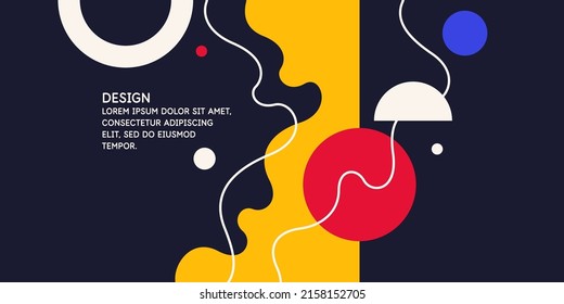 Composition with geometric shapes. Abstract background for design. Trendy stylish graphics
