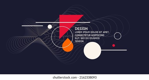 Composition with geometric shapes. Abstract background for design. Trendy stylish graphics