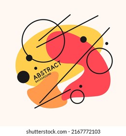 Composition with geometric shapes. Abstract background for design. Trendy stylish graphics