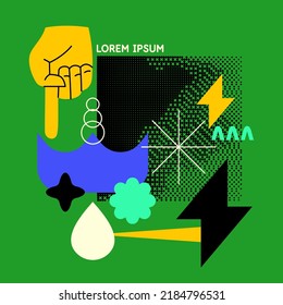 Zusammensetzung mit geometrischen Formen. Abstrakter Hintergrund für Design.