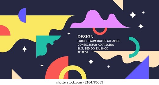 Composition with geometric shapes. Abstract background for design. Trendy stylish graphics