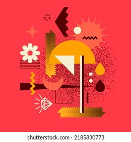 Composition with geometric shapes. Abstract background for design. Trendy stylish graphics