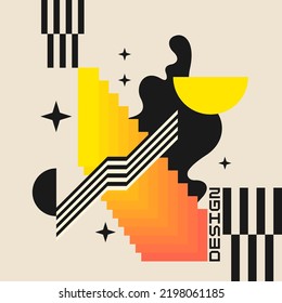 Composition with geometric shapes. Abstract background for design. A template for advertising in a modern style. Stylish illustration for the poster.