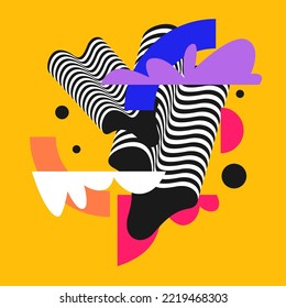 Composition with geometric shapes. Abstract background for design. Trendy stylish graphics