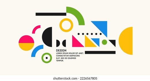 Composition with geometric shapes. Abstract background for design. Trendy stylish graphics.