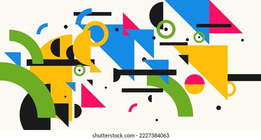 Composition with geometric shapes. Abstract background for design. Trendy stylish graphics.
